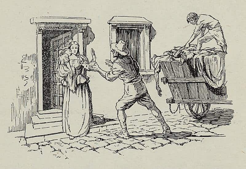 Renzo nel XXXIV Cap. dei Promessi Sposi di fronte alla madre di Cecilia